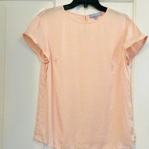 Peach Antonio Melani Gilly Stretch Silk-Blend Rolled Short Sleeve Blouse